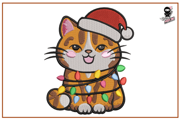 Christmas Cat: A Festive, Versatile Embroidery Design for Holiday Makers