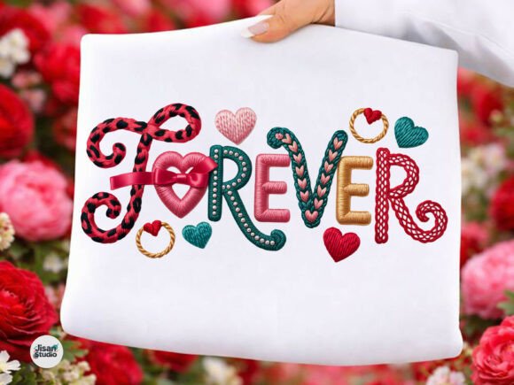 Coquette Forever Faux Embroidery PNG