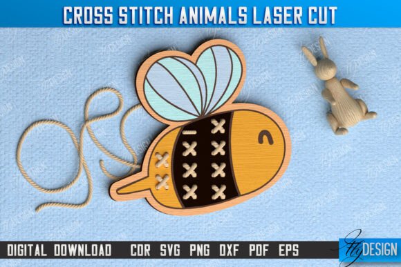 Cross Stitch Bee Montessori Lacing CNC