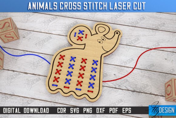 Cross Stitch Laser Cut Montessori Lacing