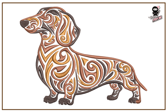 Dachshund Dog Embroidery Design