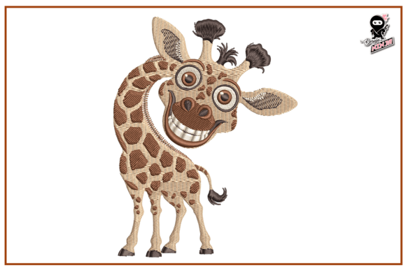 Silly Giraffe: A Playful Yet Professional Embroidery Design for Small Business Merch