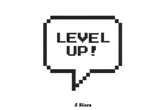 Video Game Level Up Embroidery Design